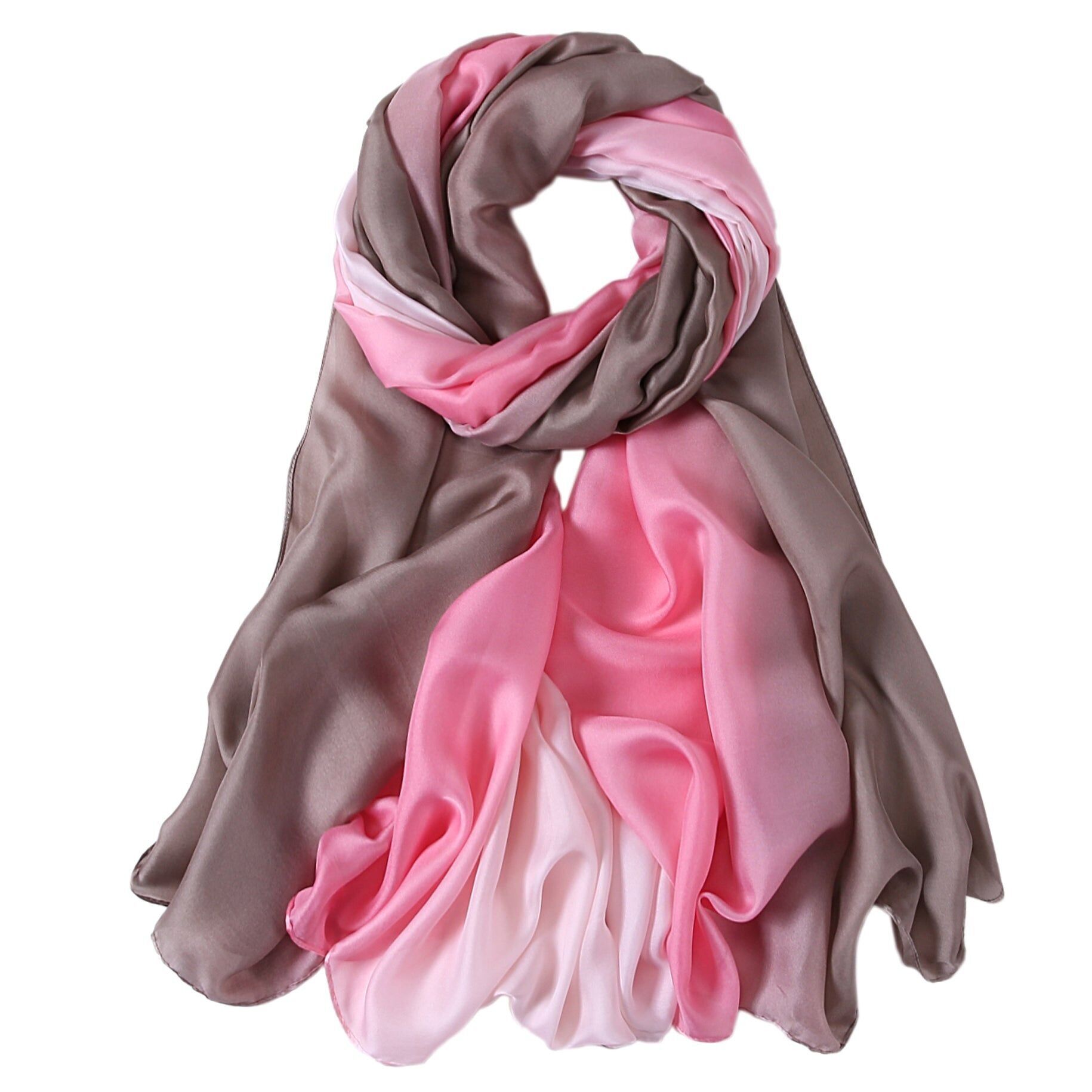 Estola de seda Coffee Duo rosa claro