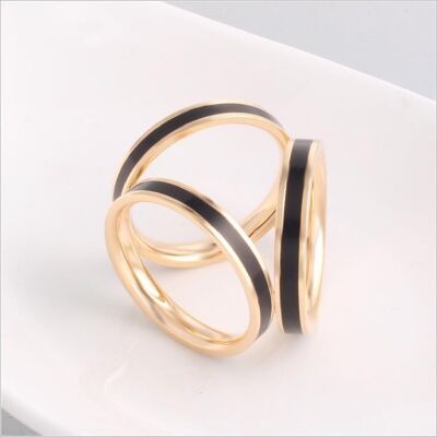 3 Color Metal Ring - Black