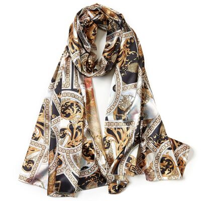 Foulard touché soie KING STYLE WHITE