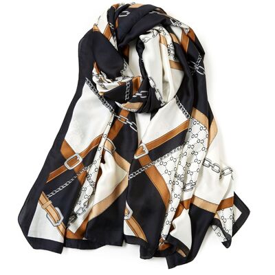 CUBE FORM silk scarf - Black
