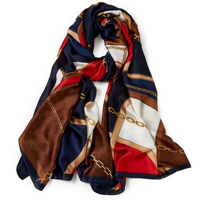CUBE FORM silk scarf - Red