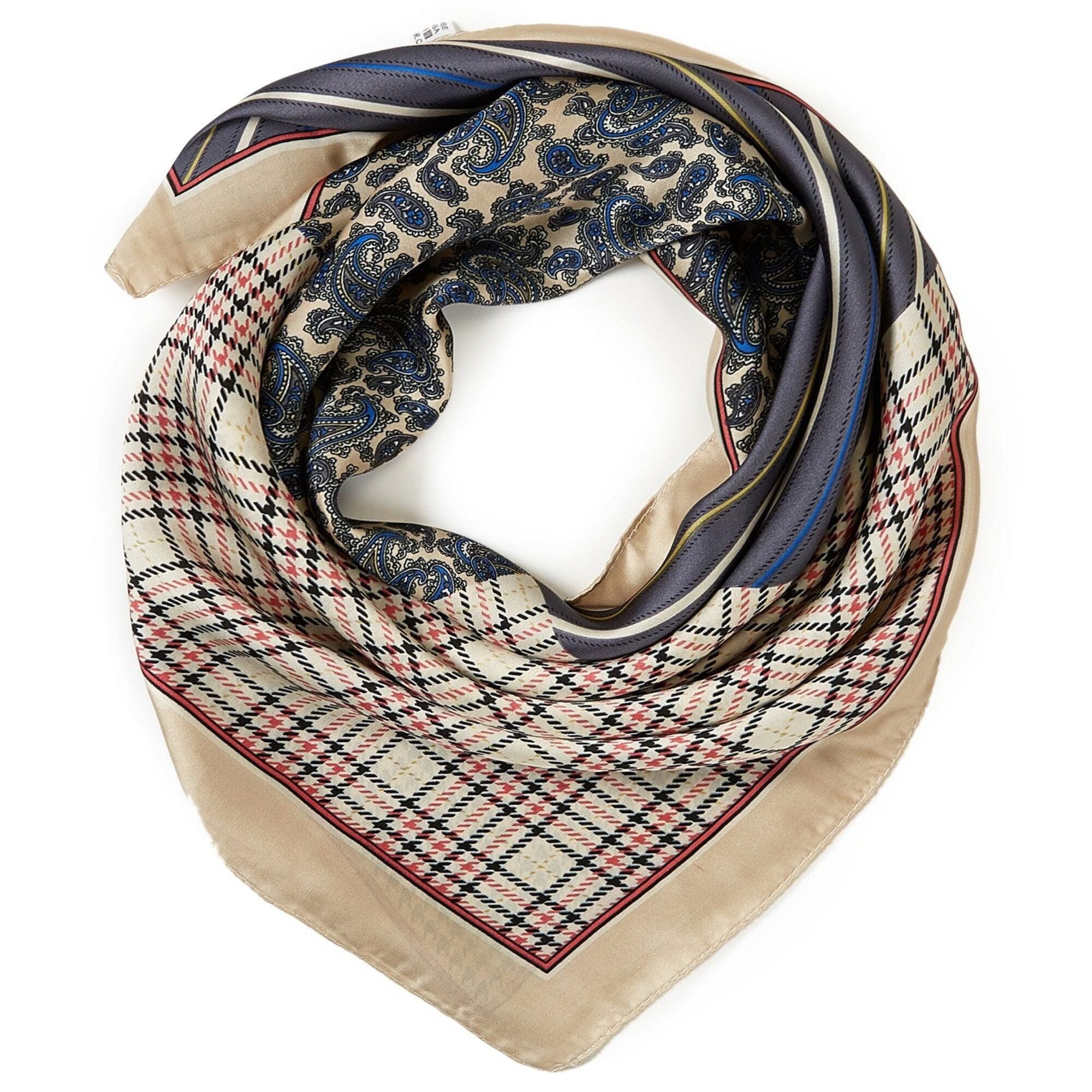 Pañuelo tacto seda ROSA - Beige