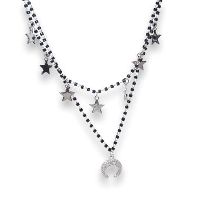 COLLANA LUNA NERA ARGENTO