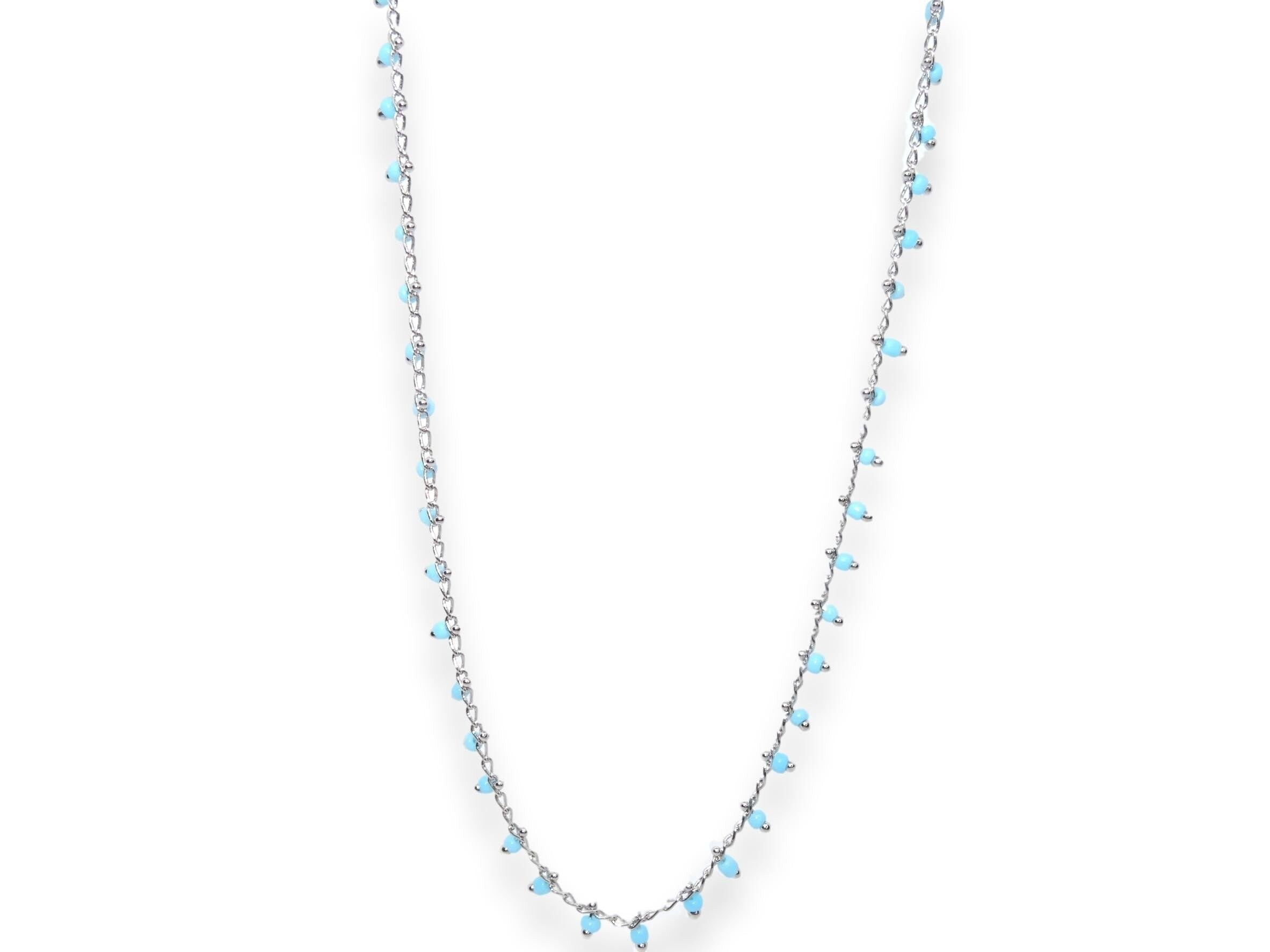 COLLANA PICCOLO EARL BLU ARGENTO