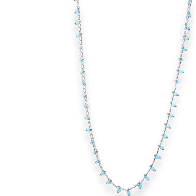 SMALL EARL NECKLACE SILVER BLUE