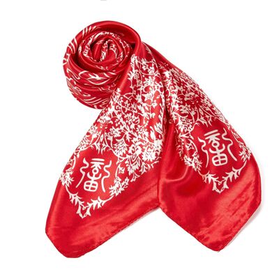 Asia Silk Scarf - Red