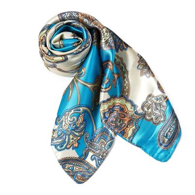 Baroque Silk Scarf - blue