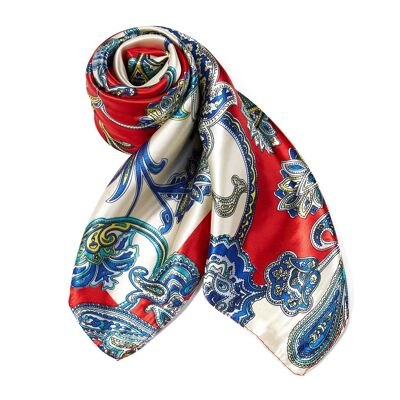 Baroque Silk Scarf - Red