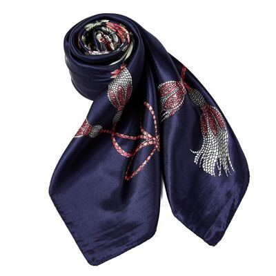 Treeflow Silk Scarf - Navy blue