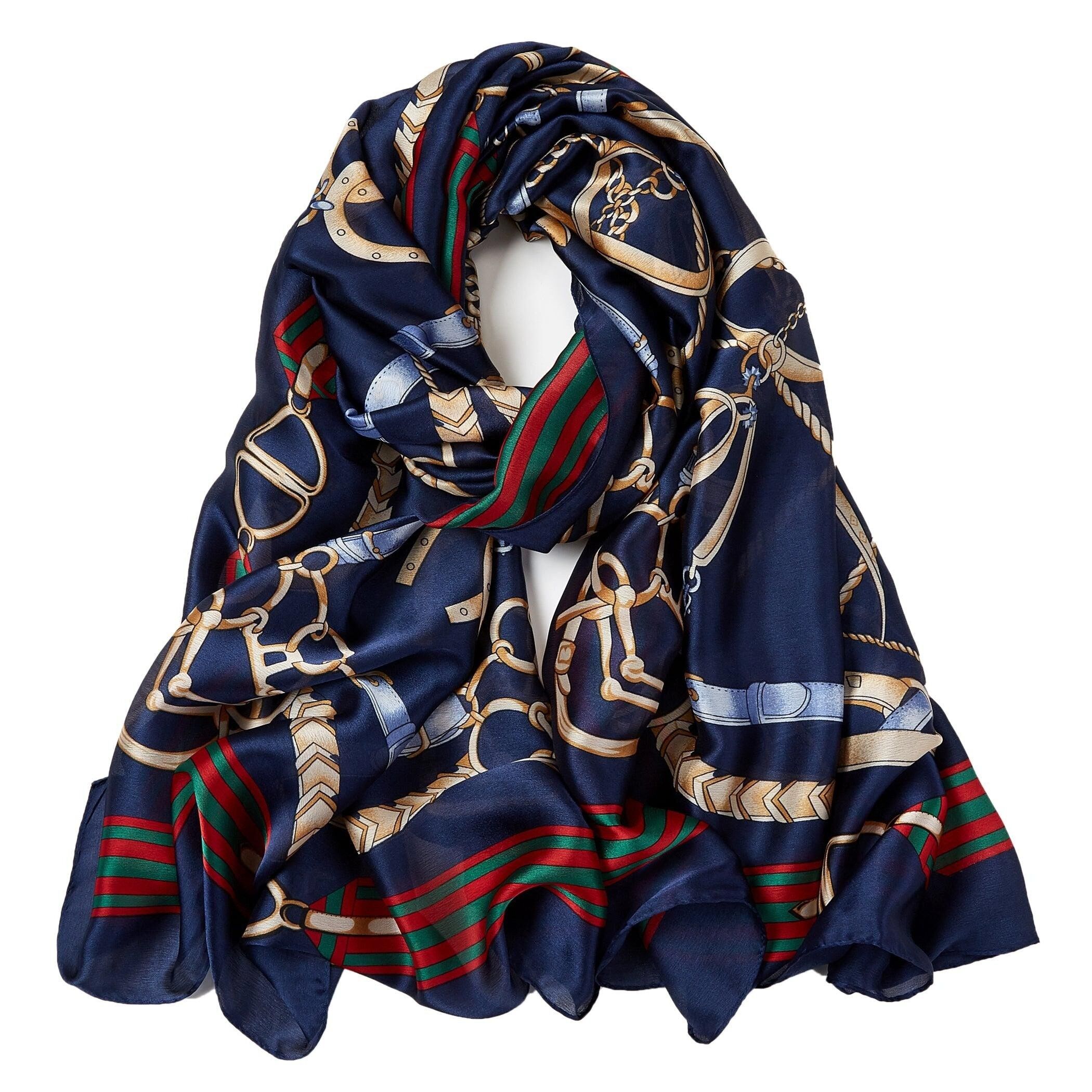 Stola in seta Artbelt - Blu navy