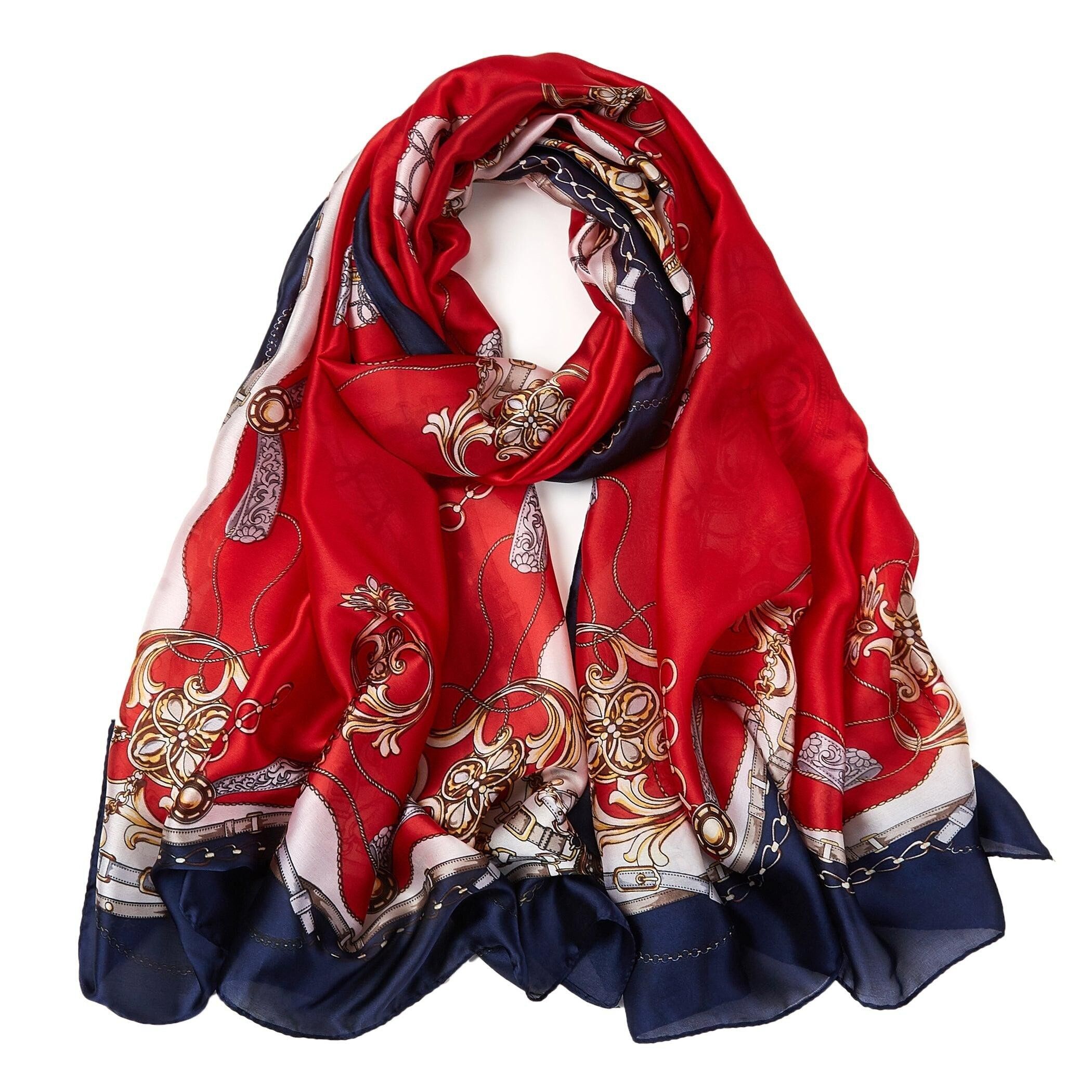 Stola in seta a catena fine - rossa