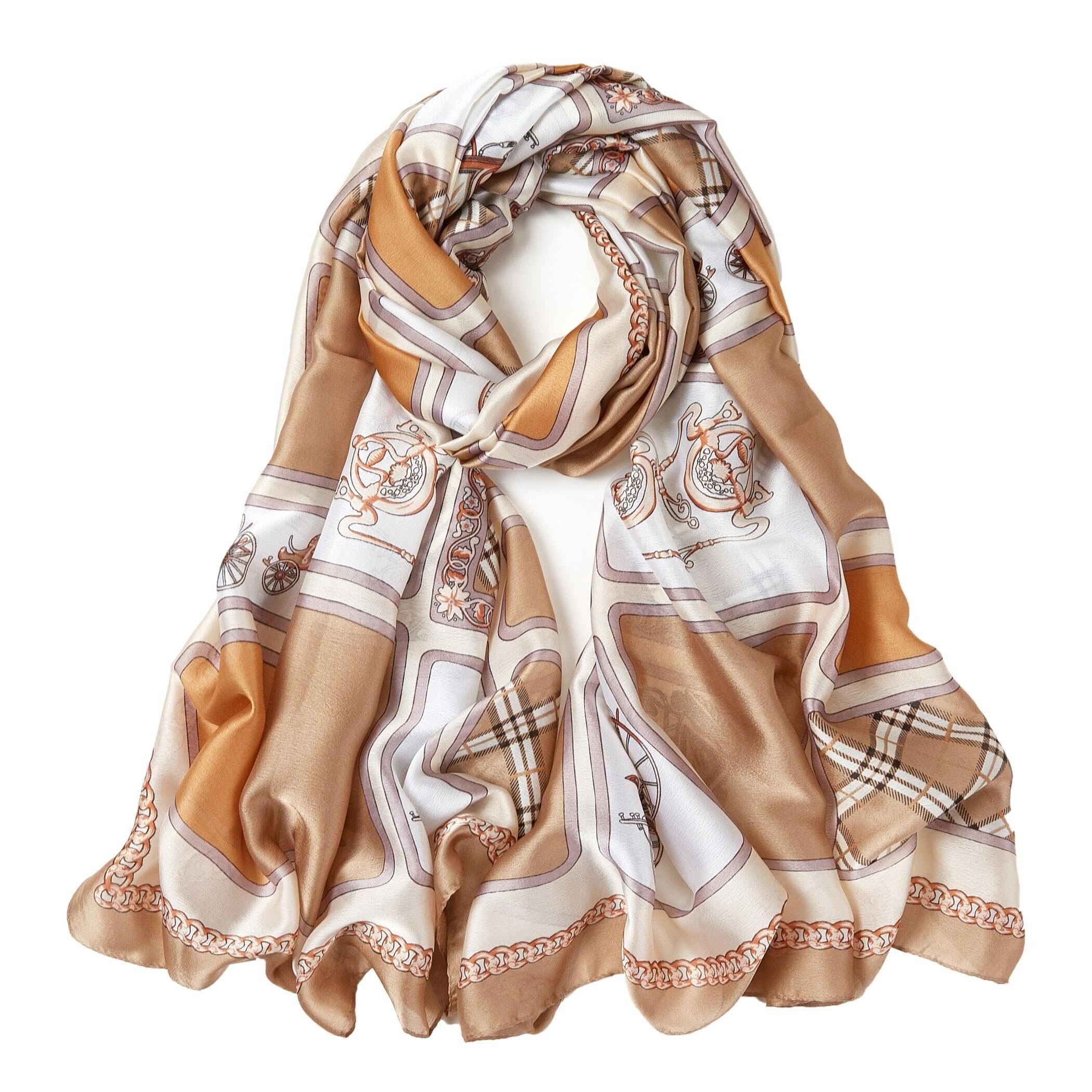 Stola Caroussel In Seta - Marrone