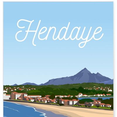Affiche illustration de la ville d'Hendaye