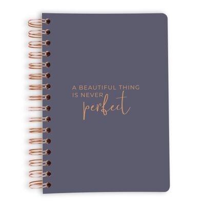 Notebook | Cahier à spirale | Bullet Journal - Beautiful Is Never Perfect - DIN A5 - 120 feuilles