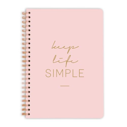 Notizbuch | Spiralblock | Bullet Journal - Keep Life Simple - DIN A5 - 60 Blatt