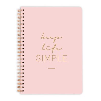 Notizbuch | Spiralblock | Bullet Journal - Keep Life Simple - DIN A5 - 60 Blatt