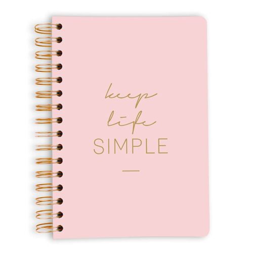 Notizbuch | Spiralblock | Bullet Journal - Keep Life Simple - DIN A5 - 120 Blatt
