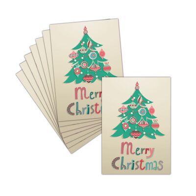 Carte Noel - Joyeux Noâ«l Enfants; 8 Cartes Postales ; 3 Formats Dispos; Carte Bel Arbre De Noâ«l Merry Christmas