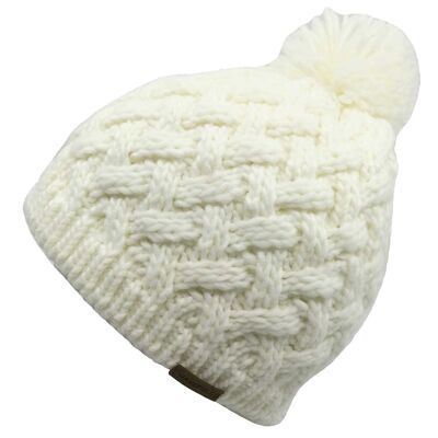Slush Winter Hat Off White - Woolly Hats With Fleece Lining