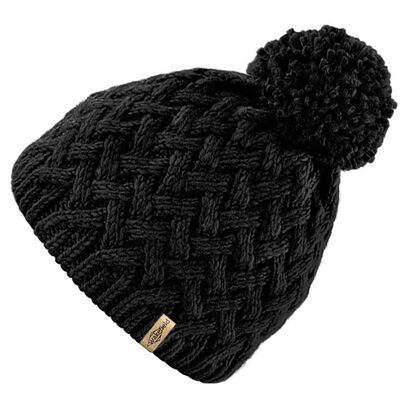 Slush Winter Hat Black - Woolly Hats With Fleece Lining