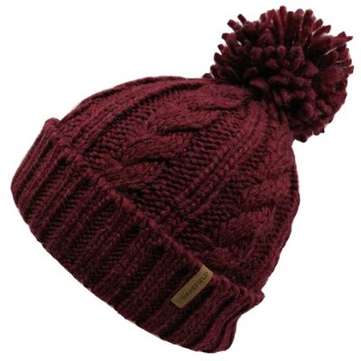 Arctic Winter Hat Bordeaux Red - With Fleece Lining