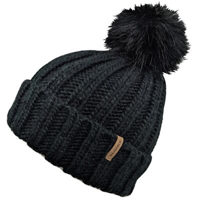 Snowflake Winter Hat Black
