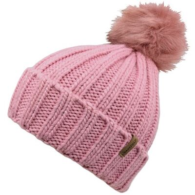 Chapeau d'hiver flocon de neige rose