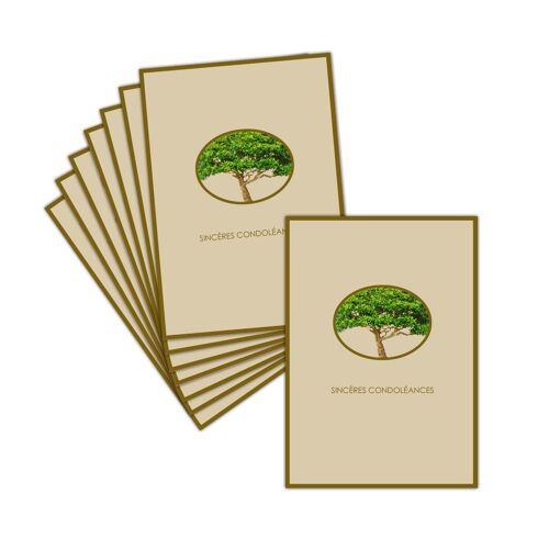 Achat Carte Sincères Condoléances; 8 Cartes Postales ; 3 Formats Dispos; Carte  Condoléances Et Arbre Vert en gros