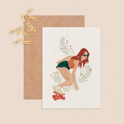Skater Girl • Carte postale inclusive A6