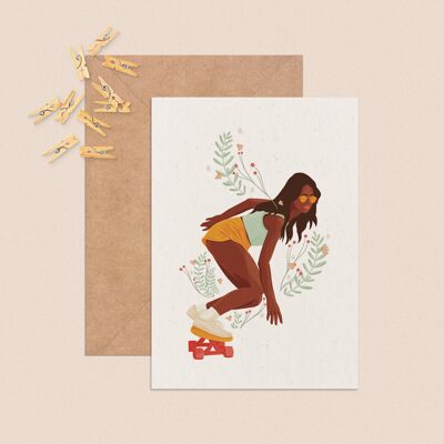 Skater Girl • Carte postale inclusive A6
