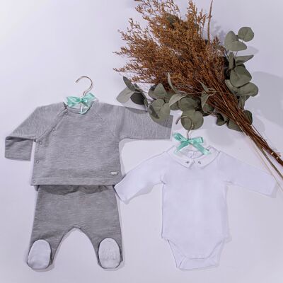 Coffret de naissance Ensemble bébé garçon gris