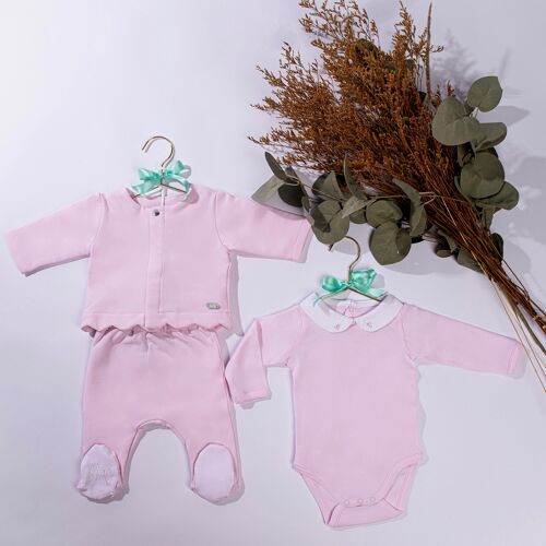 Coffret de naissance Ensemble bébé fille Rose