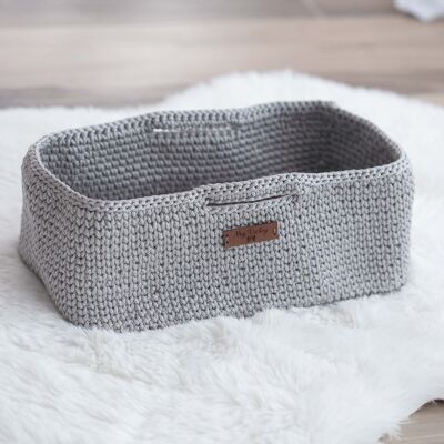Rectangle Diaper Basket Pearl gray