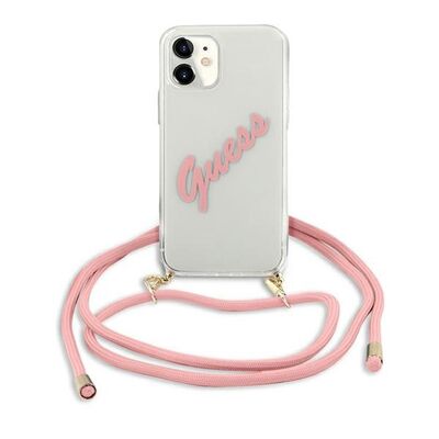 GUESS - Coque Script Vintage rose pour iPhone 12 Mini