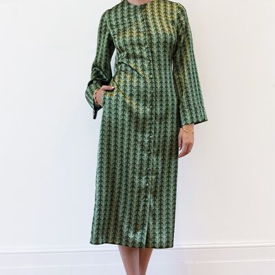 Maudie Dress in Green Swirls