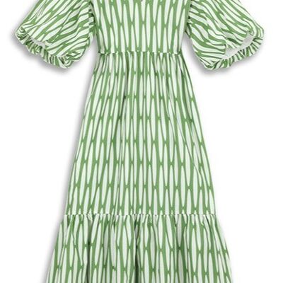 Betsy Dress in Green Droplets