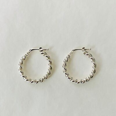 Cassandre silver twisted hoop earrings - Made in France -