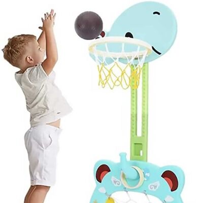 Juego de aro de baloncesto ajustable, estilo jirafa