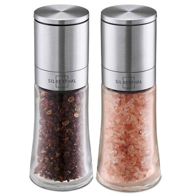 Salt and pepper mill with ceramic grinder - 2 pieces