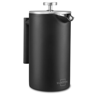 Thermo-insulated French press made of double-walled stainless steel for long-lasting coffee enjoyment