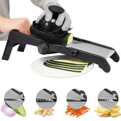 Vegetable slicer made of stainless steel - for julienne, waves and strips