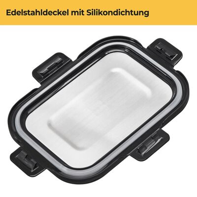 1 liter glass food storage container with lid