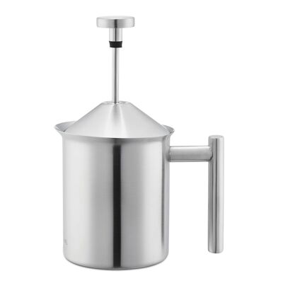 Manual milk frother - stainless steel - 400ml - without plastic