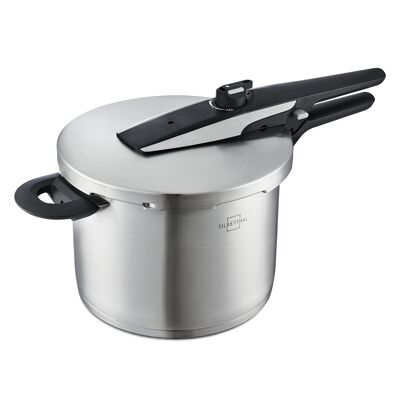 6 liter pressure cooker induction - With 2 inserts for steam cooking - stainless steel