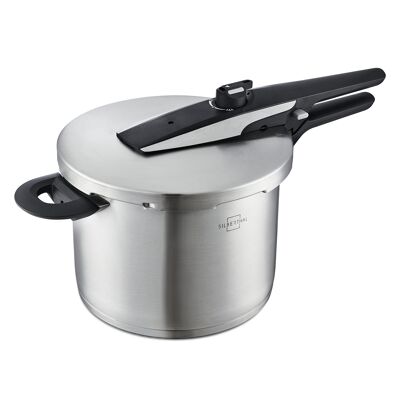 Autocuiseur induction 6 litres - Avec 2 inserts pour cuisson vapeur - Inox