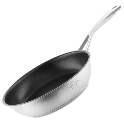 Frying pan 24 cm - stainless steel - induction - coated