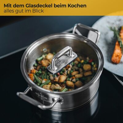 Saucepan 2.5 liters - with lid - suitable for induction - Ø 20 cm