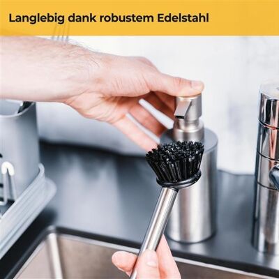 Dishwashing brushes made of stainless steel - set of 2 - dishwasher safe