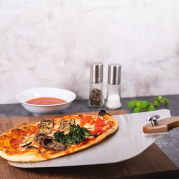 Pala per Pizza, Paletta per Pizza in Metallo Alluminio, con Manico  Pieghevole in Legno, Pala per