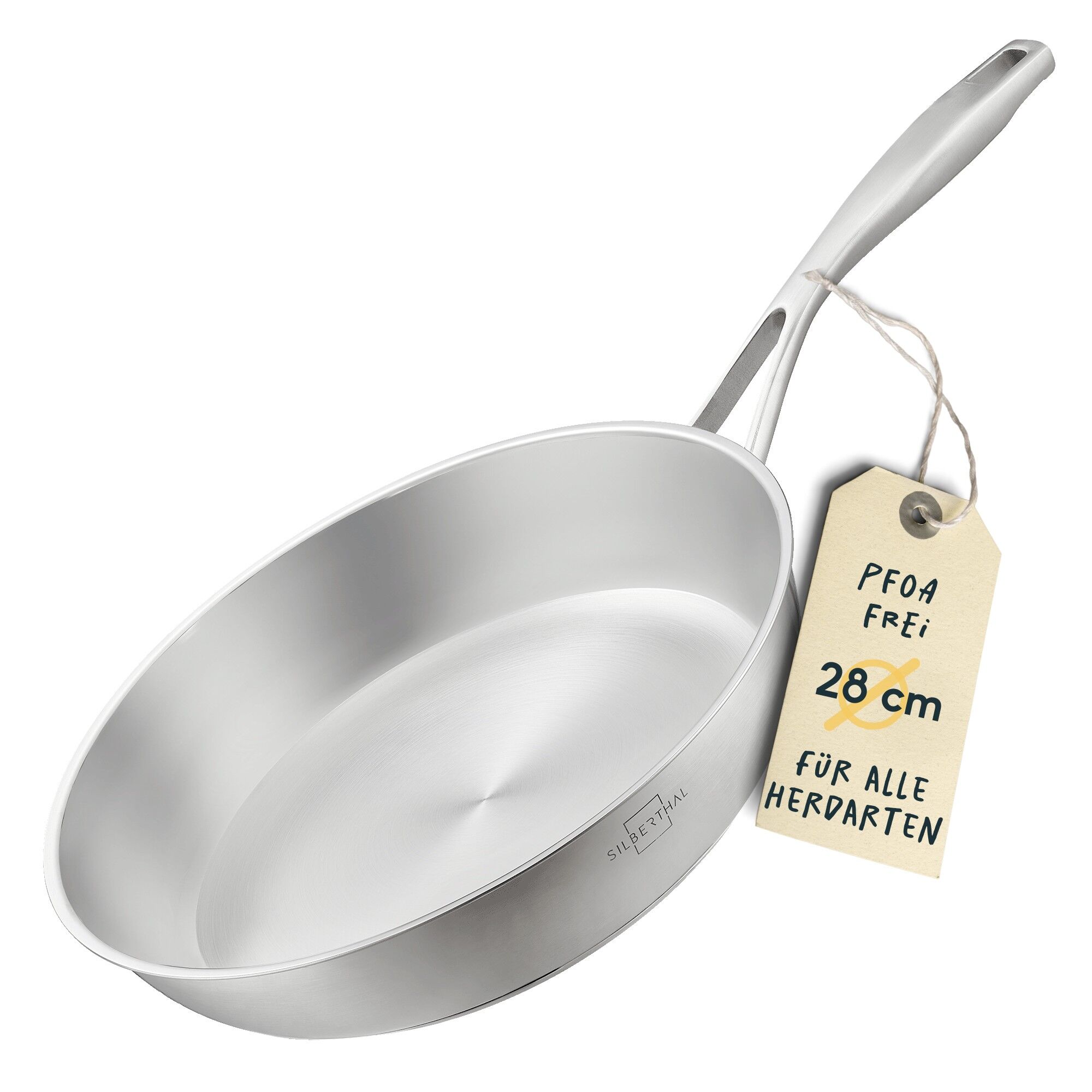 Uncoated stainless steel pan - Ø 28 cm - Also suitable for induction